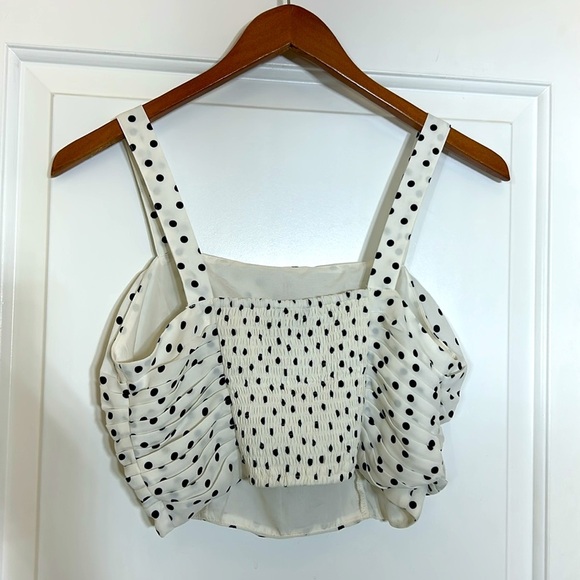 Express Black and White Polka Dot Crop Top size S - Picture 2 of 5